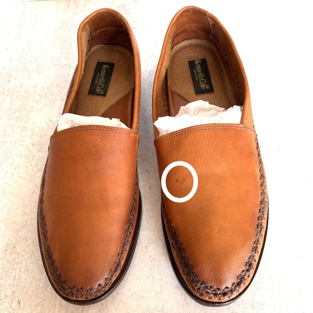 Kenneth Cole Cognac Slip-On w/ Crochet Detail 12 D - Picture 3 of 8